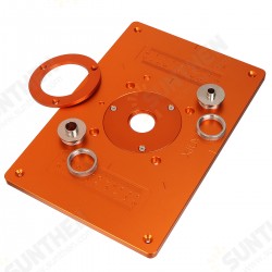 300mm Trimming Machine Flip Plate Aluminum Router Table Insert Plate with Bushing and Cover for Electric Wood Milling Guide Table 300mm Trimming Machine Flip Plate Aluminum Router Table Insert Plate with Bushing and Cover for Electric Wood Milling Guide Table