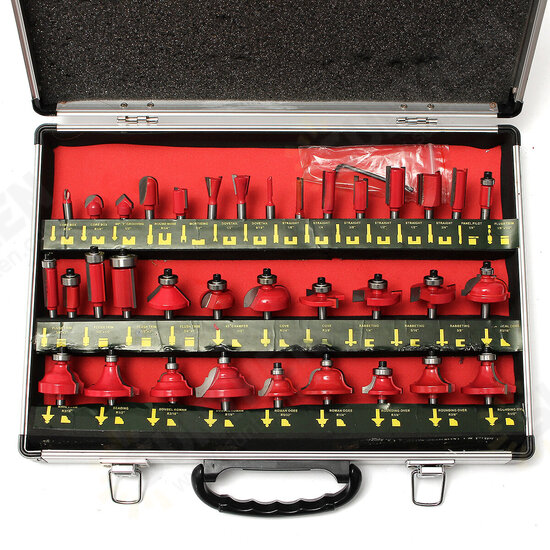 35Pcs 1/4 Inch Shank Tungsten Carbide Tip Router Bit Set Wood Working Tool 35Pcs 1/4 Inch Shank Tungsten Carbide Tip Router Bit Set Wood Working Tool