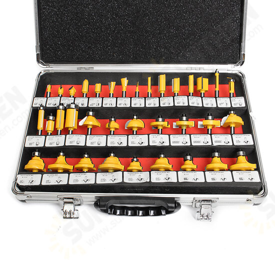 35pcs 1/4 Inch Router Bit Set Tungsten Carbide Woodworking Cutter Rotary Tool 35pcs 1/4 Inch Router Bit Set Tungsten Carbide Woodworking Cutter Rotary Tool