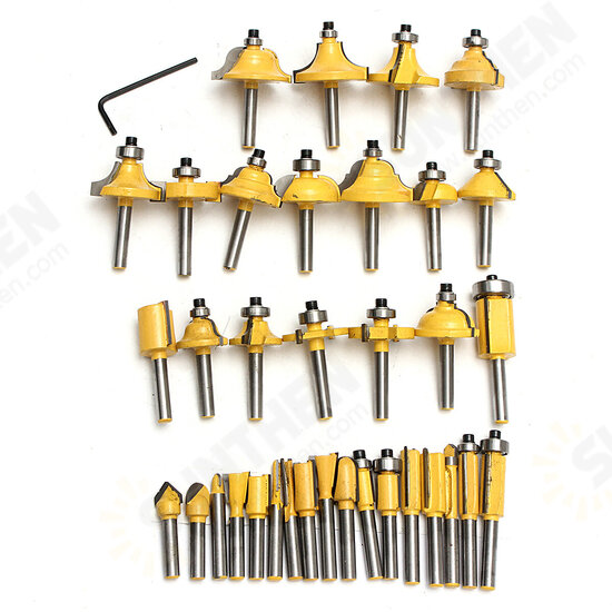 35pcs 1/4 Inch Router Bit Set Tungsten Carbide Woodworking Cutter Rotary Tool 35pcs 1/4 Inch Router Bit Set Tungsten Carbide Woodworking Cutter Rotary Tool