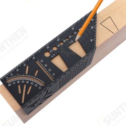 3D Aluminum Alloy Multifunctional Angle Ruler Accurate Woodworking Square Angle Ruler For Measuring Positioning Carpenter Tool