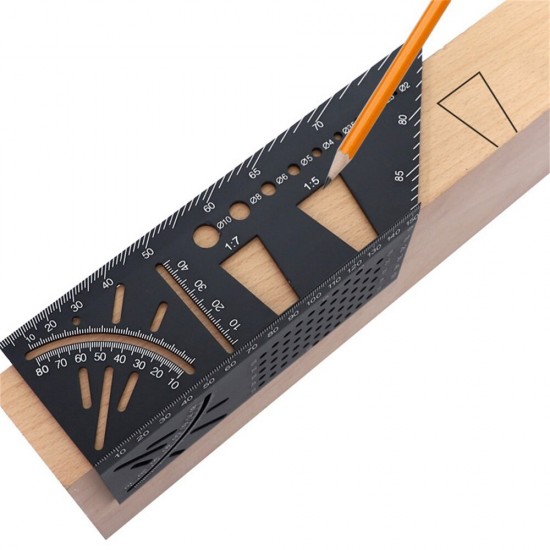 3D Aluminum Alloy Multifunctional Angle Ruler Accurate Woodworking Square Angle Ruler For Measuring Positioning Carpenter Tool
