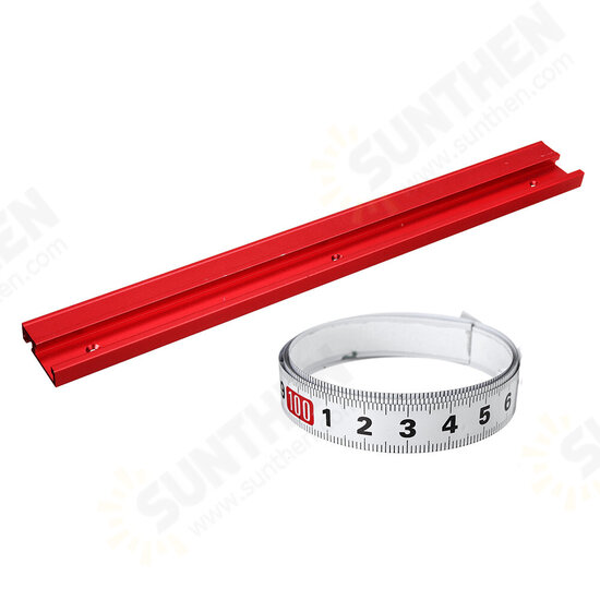 400-1200mm Red Aluminum Alloy T-Track 45 T-slot Miter Track Woodworking Clamp Tool for Table Saw Router Table