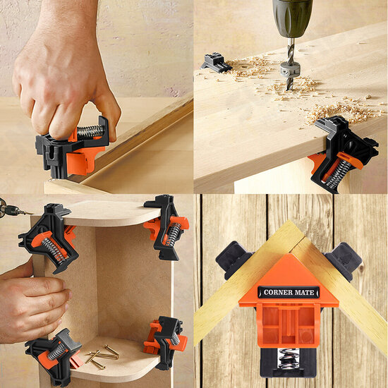 4pcs Woodworking 90 Degree Right Angle Clamp Clip ABS Quick Picture Frame Corner Clamp 4pcs Woodworking 90 Degree Right Angle Clamp Clip ABS Quick Picture Frame Corner Clamp