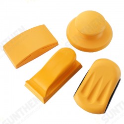 5 Inch Sanding Block Rubber Hook Loop Backing Pad Sandpaper Holder Hand Grinding Block Polishing Tools Kit