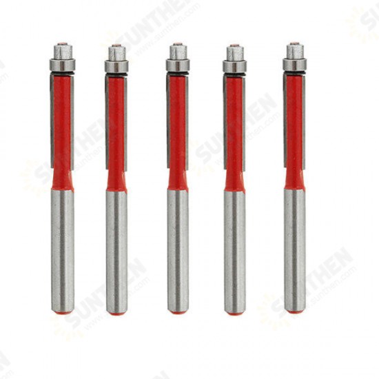 5pcs 1/4 Inch Shank Wood Edge Flush Trim Router Bit 5pcs 1/4 Inch Shank Wood Edge Flush Trim Router Bit