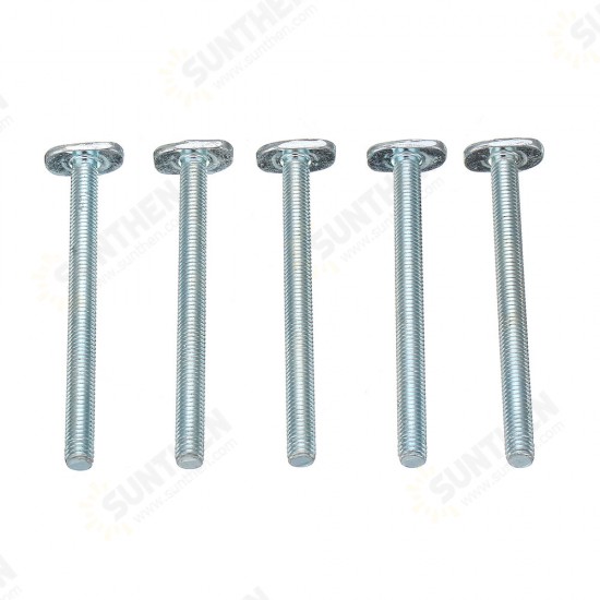 5pcs M8 T Nut Screws Carbon Steel Screws for 19x9.5mm T-track T-slot Miter Track Jig Table Saw Router Table Woodworking Tool 5pcs M8 T Nut Screws Carbon Steel Screws for 19x9.5mm T-track T-slot Miter Track Jig Table Saw Router Table Woodworking Tool