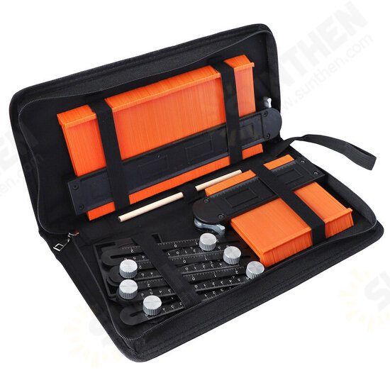 5inch+10inch Irregular Contour Gauge with 6 Folding Ruler Profile Template Curvature Scale Tiling Laminate with Bag Arc Framing Ruler Scriber Set 5inch+10inch Irregular Contour Gauge with 6 Folding Ruler Profile Template Curvature Scale Tiling Laminate with Bag Arc Framing Ruler Scriber Set