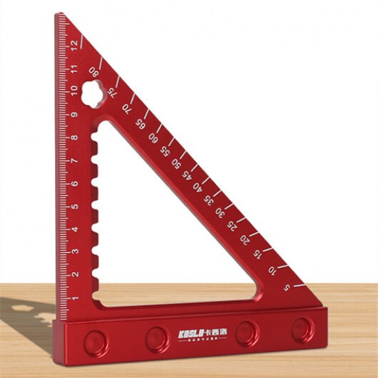 6 Inch Metric Aluminum Alloy Triangle Ruler With Base Double Scale Triangle High-Precision Measuring Tool for Carpenter