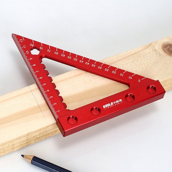 6 Inch Metric Aluminum Alloy Triangle Ruler With Base Double Scale Triangle High-Precision Measuring Tool for Carpenter