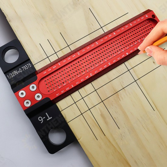 6/12 Inch Woodworking Hole Drawing Ruler Parallel/Vertical Drawing Line T-Shaped Hole Marking Ruler 6/12 Inch Woodworking Hole Drawing Ruler Parallel/Vertical Drawing Line T-Shaped Hole Marking Ruler