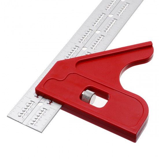 6/12/18Inch Aluminum Alloy Edged Scriber In-Dexable Mini Combo & Double Squares For Locked In Accuracy Horizontal Movable Angle Ruler 45° 90° Ruler