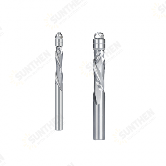 6.35/12.7mm Shank Double Guide Bearings Spiral Router Bits Carbide Trimming End Mill for CNC Woodworking Cutting Tool 6.35/12.7mm Shank Double Guide Bearings Spiral Router Bits Carbide Trimming End Mill for CNC Woodworking Cutting Tool