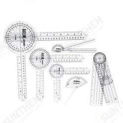6Pcs 360° 12/8/6 Inch Medical Spinal Ruler Goniometer Angle Protractor Angle Ruler
