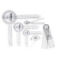 6Pcs 360° 12/8/6 Inch Medical Spinal Ruler Goniometer Angle Protractor Angle Ruler 6Pcs 360° 12/8/6 Inch Medical Spinal Ruler Goniometer Angle Protractor Angle Ruler