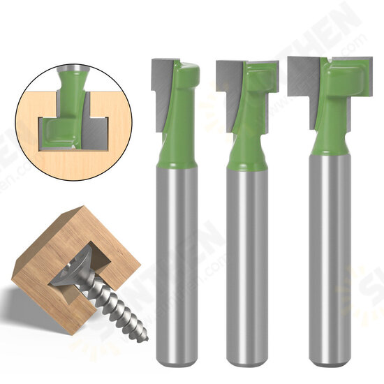 6mm 1/4inch Shank T-Track Slotting & T-Slot Keyhole Cutter Router Bit Steel Handle 5/16inch 3/8inch & 1/2inch Length Cutter For Wood 6mm 1/4inch Shank T-Track Slotting & T-Slot Keyhole Cutter Router Bit Steel Handle 5/16inch 3/8inch & 1/2inch Length Cutter For Wood