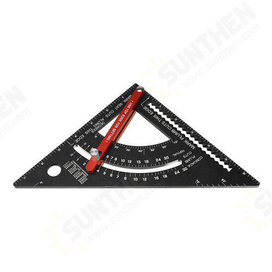 7 Inch Adjustable Extendable Multifunctional Triangle Ruler Carpenter Square with Base Precision Ruler Measurement Woodworking Tools