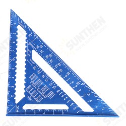 7/12inch Triangular Measuring Ruler Aluminum Alloy Triangle Angle Protractor