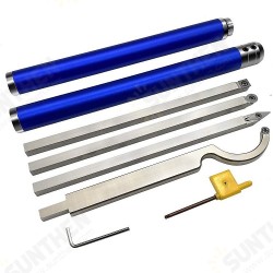 8Pcs Woodworking Turning Tools Set Woodworking Chisel Carbide Inserts Cutter Stainless Steel Bar Aluminum Handle Combination Extension 8Pcs Woodworking Turning Tools Set Woodworking Chisel Carbide Inserts Cutter Stainless Steel Bar Aluminum Handle Combination Extension