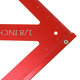 90/45 Degree Aluminum Alloy Multi-function Woodworking Triangle Ruler Inch Precision Triangle Ruler