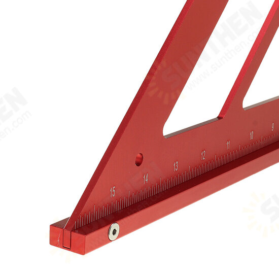 90/45 Degree Aluminum Alloy Multi-function Woodworking Triangle Ruler Inch Precision Triangle Ruler