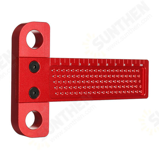 Aluminium Alloy T-100 Hole Positioning Metric Measuring Ruler 100mm Woodworking T-Squares Marking Ruler For Carpenter Aluminium Alloy T-100 Hole Positioning Metric Measuring Ruler 100mm Woodworking T-Squares Marking Ruler For Carpenter