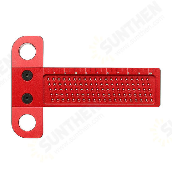 Aluminium Alloy T-100 Hole Positioning Metric Measuring Ruler 100mm Woodworking T-Squares Marking Ruler For Carpenter Aluminium Alloy T-100 Hole Positioning Metric Measuring Ruler 100mm Woodworking T-Squares Marking Ruler For Carpenter