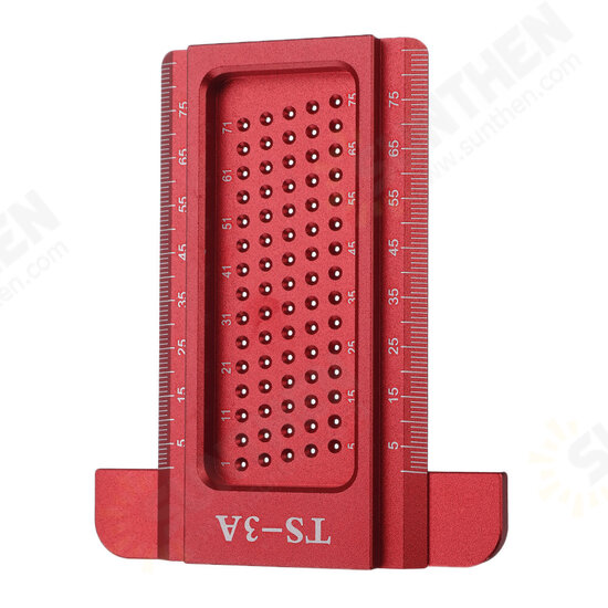 Aluminrum Alloy TS-3A Precision Hole Marking T Ruler 75mm Hole Positioning Metric Measuring Ruler Scriber Ruler Woodworking Tool Aluminrum Alloy TS-3A Precision Hole Marking T Ruler 75mm Hole Positioning Metric Measuring Ruler Scriber Ruler Woodworking Tool