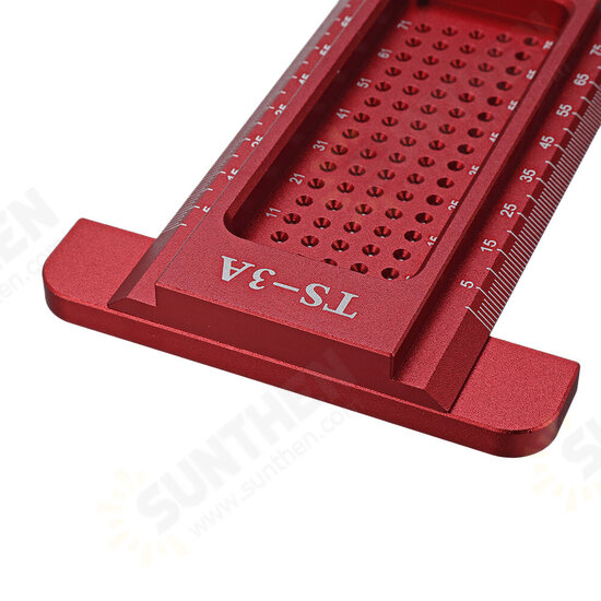 Aluminrum Alloy TS-3A Precision Hole Marking T Ruler 75mm Hole Positioning Metric Measuring Ruler Scriber Ruler Woodworking Tool Aluminrum Alloy TS-3A Precision Hole Marking T Ruler 75mm Hole Positioning Metric Measuring Ruler Scriber Ruler Woodworking Tool
