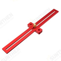 Aluminum Alloy 170/270/370mm Scale Measure Scribing Ruler Woodworking T-type Hole Ruler Marking Tool