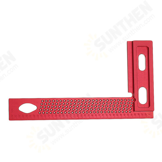 Aluminum Alloy 200mm Woodworking Square Hole Positioning Metric Measuring Ruler Carpenter Scriber Aluminum Alloy 200mm Woodworking Square Hole Positioning Metric Measuring Ruler Carpenter Scriber