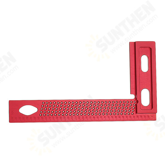 Aluminum Alloy 200mm Woodworking Square Hole Positioning Metric Measuring Ruler Carpenter Scriber