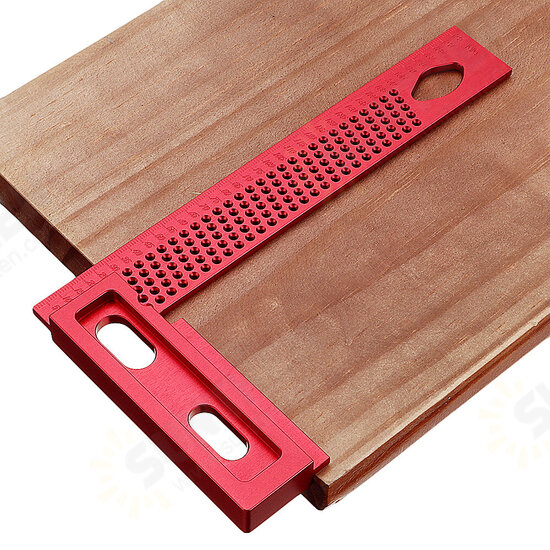 Aluminum Alloy 200mm Woodworking Square Hole Positioning Metric Measuring Ruler Carpenter Scriber Aluminum Alloy 200mm Woodworking Square Hole Positioning Metric Measuring Ruler Carpenter Scriber