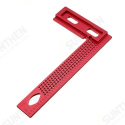 Aluminum Alloy 200mm Woodworking Square Hole Positioning Metric Measuring Ruler Carpenter Scriber Aluminum Alloy 200mm Woodworking Square Hole Positioning Metric Measuring Ruler Carpenter Scriber