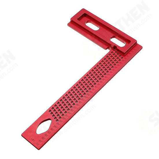 Aluminum Alloy 200mm Woodworking Square Hole Positioning Metric Measuring Ruler Carpenter Scriber Aluminum Alloy 200mm Woodworking Square Hole Positioning Metric Measuring Ruler Carpenter Scriber