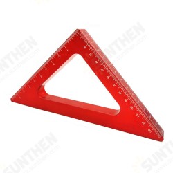 Aluminum Alloy 45 Degree Angle Ruler Inch Metric Triangle Ruler Carpenter Workshop Woodworking Square Measuring Tools