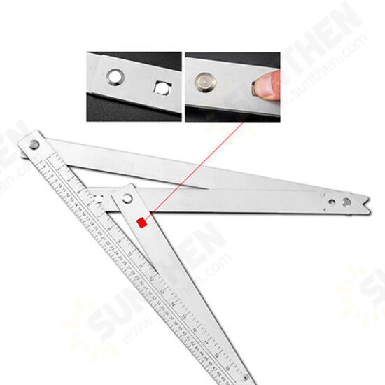 Aluminum Alloy 45 Degree Metric and Imperial Triangle Ruler Multifunctional Foldable Wood Angle Ruler For Woodworking Aluminum Alloy 45 Degree Metric and Imperial Triangle Ruler Multifunctional Foldable Wood Angle Ruler For Woodworking