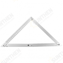 Aluminum Alloy 45 Degree Metric and Imperial Triangle Ruler Multifunctional Foldable Wood Angle Ruler For Woodworking