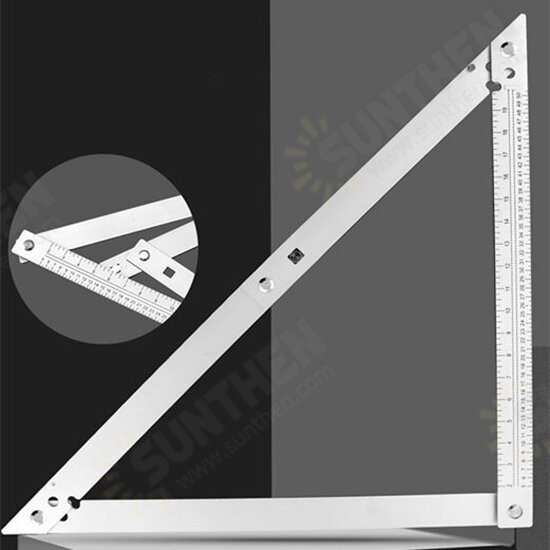 Aluminum Alloy 45 Degree Metric and Imperial Triangle Ruler Multifunctional Foldable Wood Angle Ruler For Woodworking Aluminum Alloy 45 Degree Metric and Imperial Triangle Ruler Multifunctional Foldable Wood Angle Ruler For Woodworking