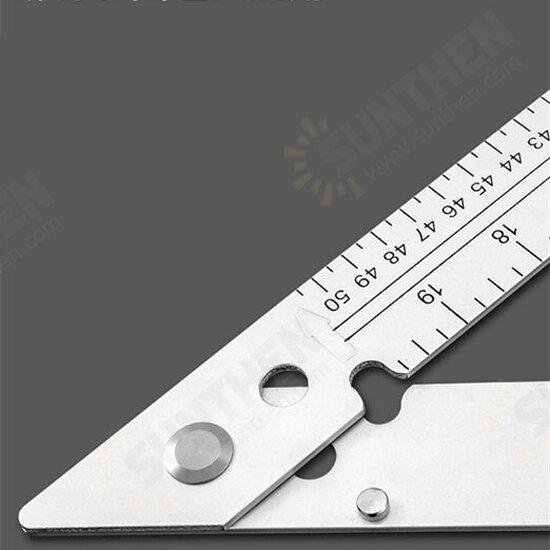 Aluminum Alloy 45 Degree Metric and Imperial Triangle Ruler Multifunctional Foldable Wood Angle Ruler For Woodworking Aluminum Alloy 45 Degree Metric and Imperial Triangle Ruler Multifunctional Foldable Wood Angle Ruler For Woodworking