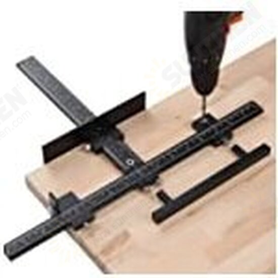 Aluminum Alloy Adjustable Punch Locator Cabinet Hardware Woodworking Drilling Template Drill Guide for Installing Handle on Door Drawer Aluminum Alloy Adjustable Punch Locator Cabinet Hardware Woodworking Drilling Template Drill Guide for Installing Handle on Door Drawer