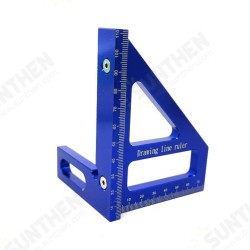 Aluminum Alloy Multifunctional Woodworking Ruler Square Layout Miter Triangle Ruler 45 90 Degree Metric Gauge Measure Tools