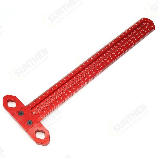 Aluminum Alloy Precision Marking Ruler Woodworking Multifunctional Scale Ruler Hole Ruler Woodworking Ruler Measuring Tools