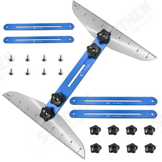 Aluminum Stair Ruler Multifunctional Folding Ruler Household Tool Stair Tread Gauge Aluminum Stair Ruler Multifunctional Folding Ruler Household Tool Stair Tread Gauge