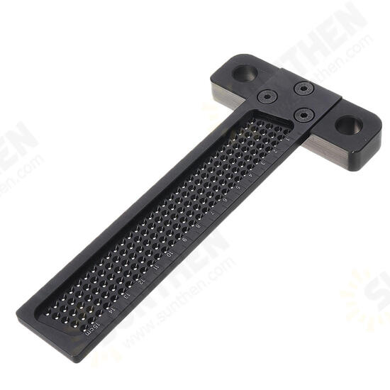Black Aluminium Alloy T-160 Hole Positioning Measuring Ruler 160mm Metric T Ruler Woodworking Precision Crossed Marking Scriber Black Aluminium Alloy T-160 Hole Positioning Measuring Ruler 160mm Metric T Ruler Woodworking Precision Crossed Marking Scriber