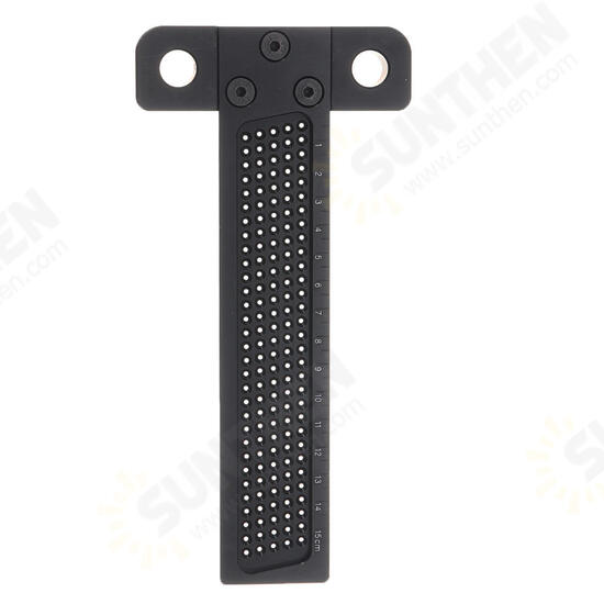 Black Aluminium Alloy T-160 Hole Positioning Measuring Ruler 160mm Metric T Ruler Woodworking Precision Crossed Marking Scriber Black Aluminium Alloy T-160 Hole Positioning Measuring Ruler 160mm Metric T Ruler Woodworking Precision Crossed Marking Scriber