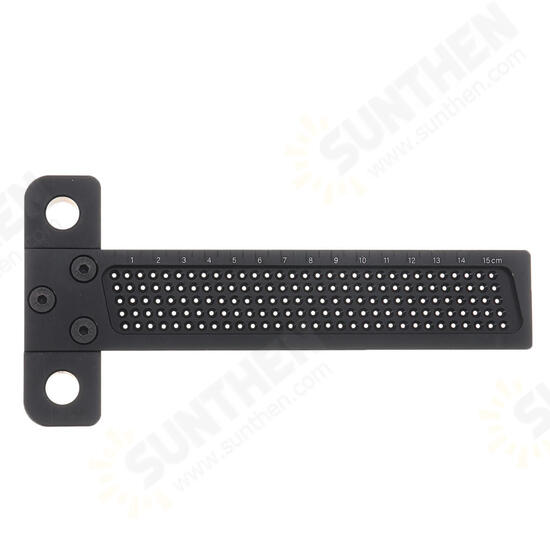 Black Aluminium Alloy T-160 Hole Positioning Measuring Ruler 160mm Metric T Ruler Woodworking Precision Crossed Marking Scriber Black Aluminium Alloy T-160 Hole Positioning Measuring Ruler 160mm Metric T Ruler Woodworking Precision Crossed Marking Scriber