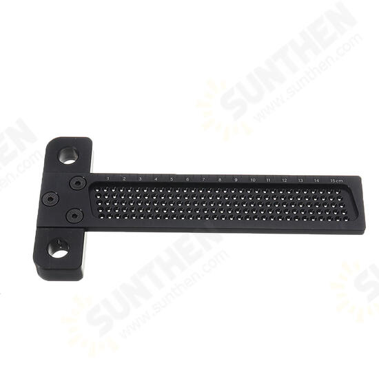 Black Aluminium Alloy T-160 Hole Positioning Measuring Ruler 160mm Metric T Ruler Woodworking Precision Crossed Marking Scriber Black Aluminium Alloy T-160 Hole Positioning Measuring Ruler 160mm Metric T Ruler Woodworking Precision Crossed Marking Scriber