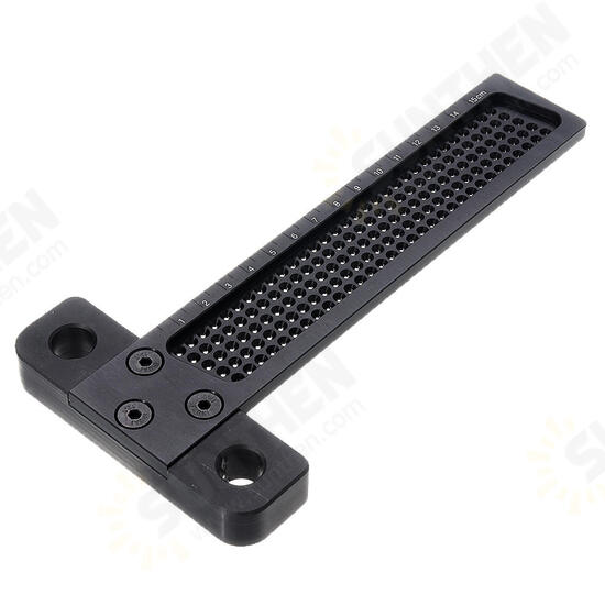 Black Aluminium Alloy T-160 Hole Positioning Measuring Ruler 160mm Metric T Ruler Woodworking Precision Crossed Marking Scriber Black Aluminium Alloy T-160 Hole Positioning Measuring Ruler 160mm Metric T Ruler Woodworking Precision Crossed Marking Scriber