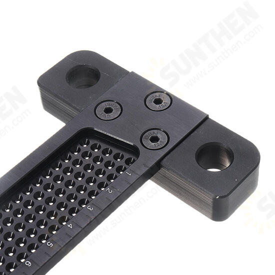 Black Aluminium Alloy T-160 Hole Positioning Measuring Ruler 160mm Metric T Ruler Woodworking Precision Crossed Marking Scriber Black Aluminium Alloy T-160 Hole Positioning Measuring Ruler 160mm Metric T Ruler Woodworking Precision Crossed Marking Scriber